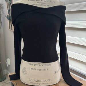 A.L.C. Black Off-the-Shoulder Sweater